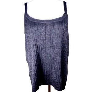 💸$10 🔥Working Classics Designs & Co Ribbed Knit Metallic Camisole Size 22/24